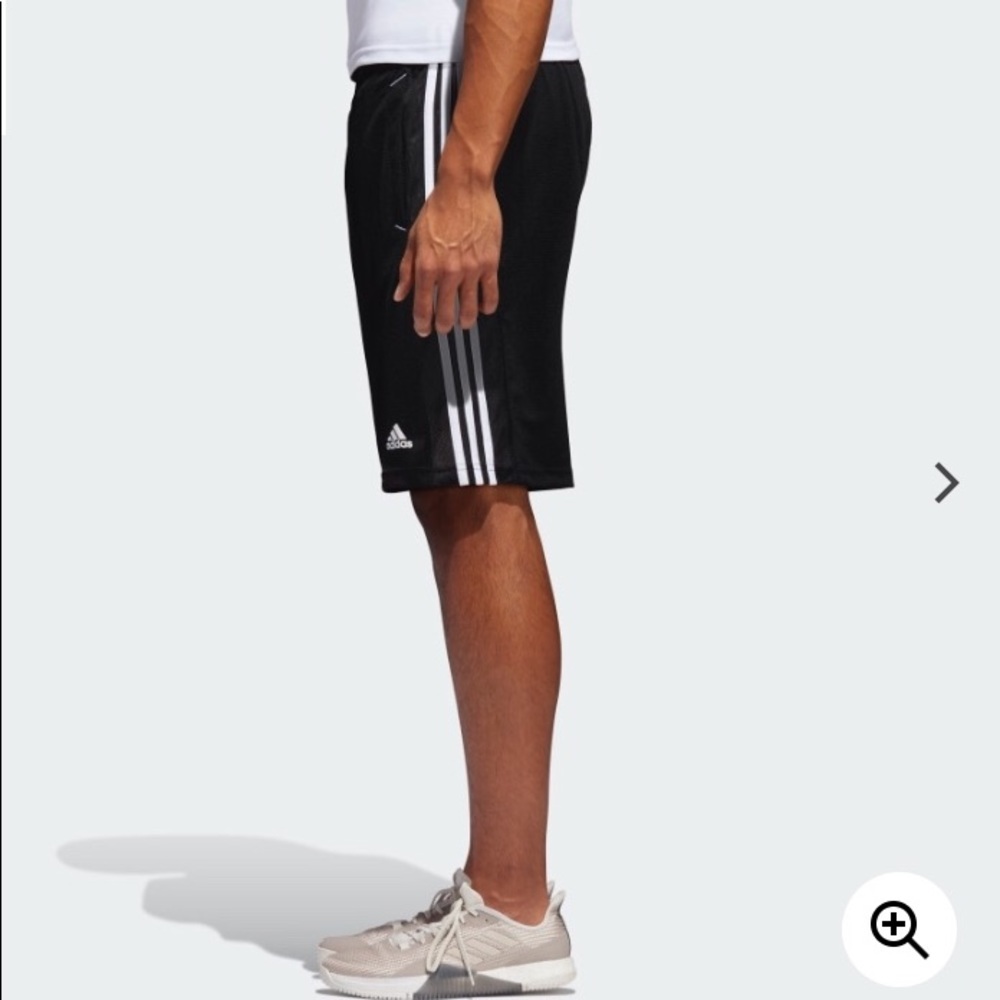 Men’s Adidas Essentials shorts Black white Stripe - Picture 2 of 8